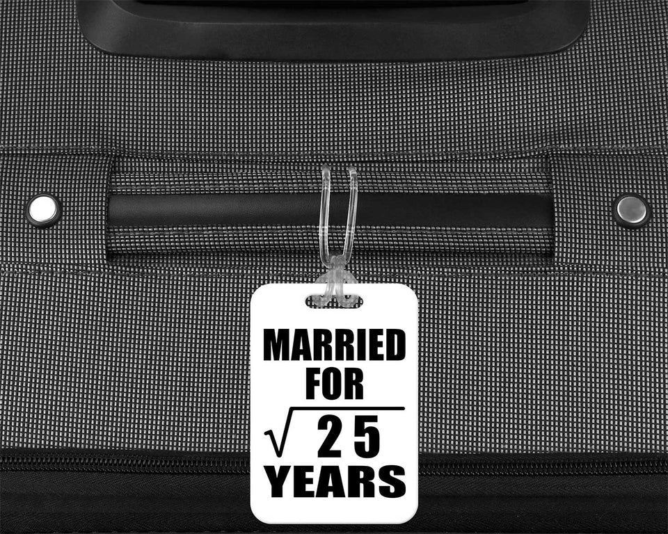 5th Anniversary Married For Square Root of 25 Years - Luggage Bag Tag