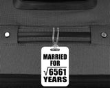81st Anniversary Married For Square Root of 6561 Years - Luggage Bag Tag