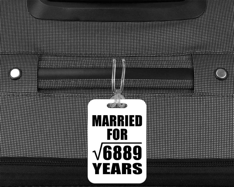 83rd Anniversary Married For Square Root of 6889 Years - Luggage Bag Tag