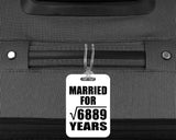 83rd Anniversary Married For Square Root of 6889 Years - Luggage Bag Tag