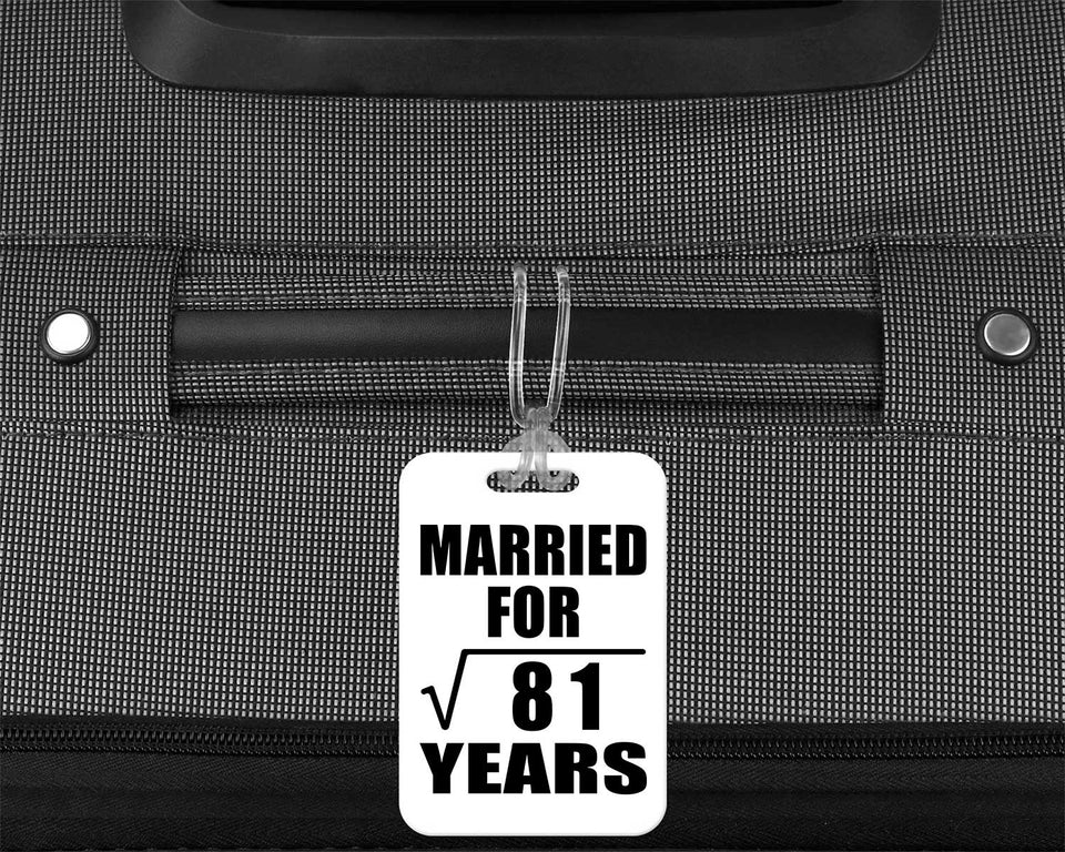 9th Anniversary Married For Square Root of 81 Years - Luggage Bag Tag