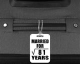 9th Anniversary Married For Square Root of 81 Years - Luggage Bag Tag