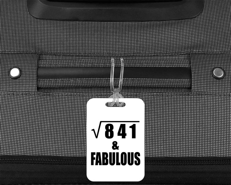 29th Birthday Square Root of 841 & Fabulous - Luggage Bag Tag