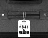 29th Birthday Square Root of 841 & Fabulous - Luggage Bag Tag