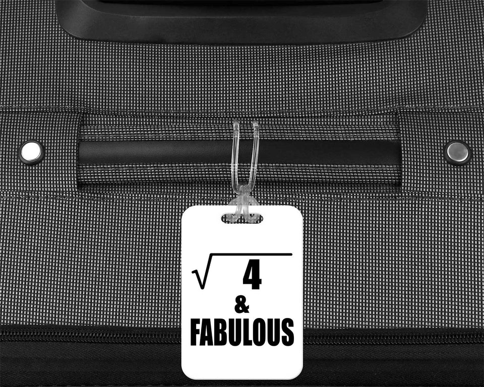 2nd Birthday Square Root of 4 & Fabulous - Luggage Bag Tag