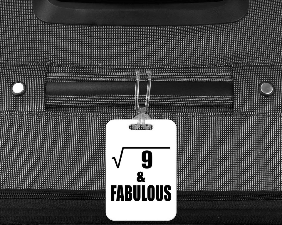 3rd Birthday Square Root of 9 & Fabulous - Luggage Bag Tag