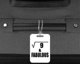 3rd Birthday Square Root of 9 & Fabulous - Luggage Bag Tag