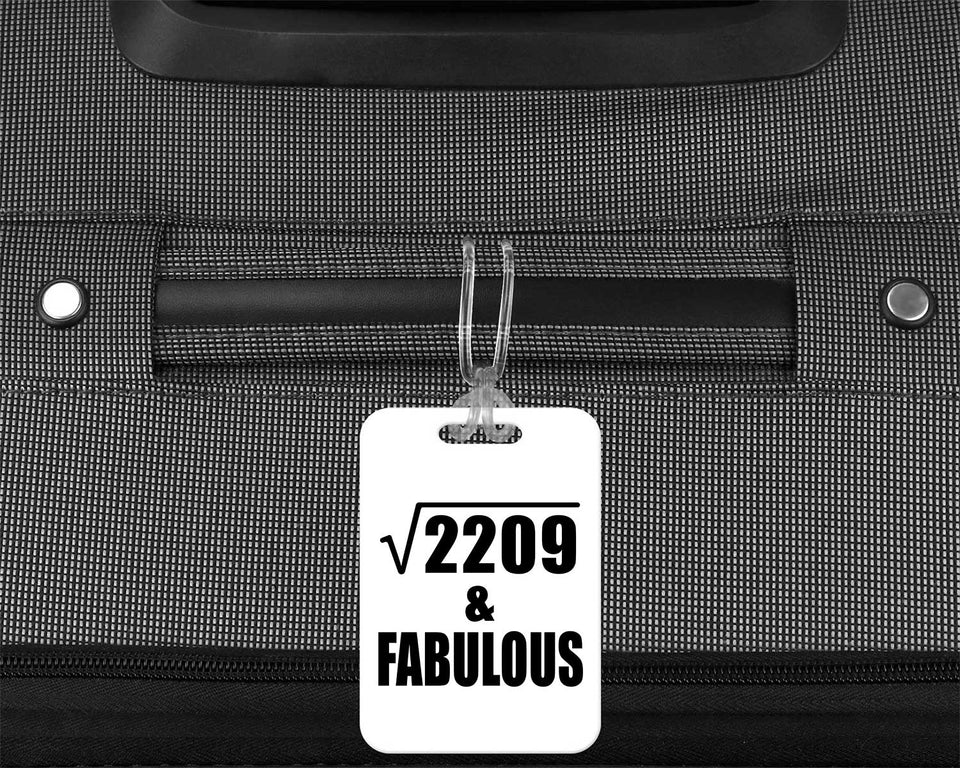 47th Birthday Square Root of 2209 & Fabulous - Luggage Bag Tag