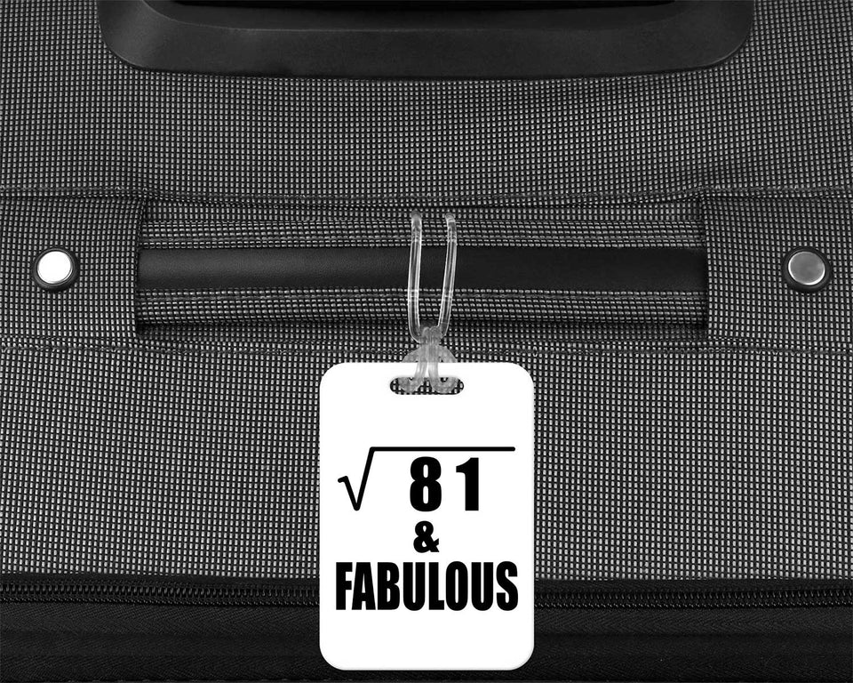 9th Birthday Square Root of 81 & Fabulous - Luggage Bag Tag