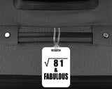 9th Birthday Square Root of 81 & Fabulous - Luggage Bag Tag