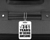 19th Birthday Square Root of 361 Years of Being Awesome - Luggage Bag Tag