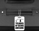 2nd Birthday Square Root of 4 Years of Being Awesome - Luggage Bag Tag