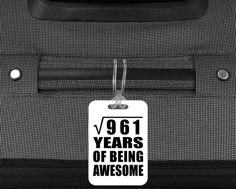 31st Birthday Square Root of 961 Years of Being Awesome - Luggage Bag Tag