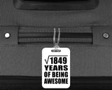 43rd Birthday Square Root of 1849 Years of Being Awesome - Luggage Bag Tag