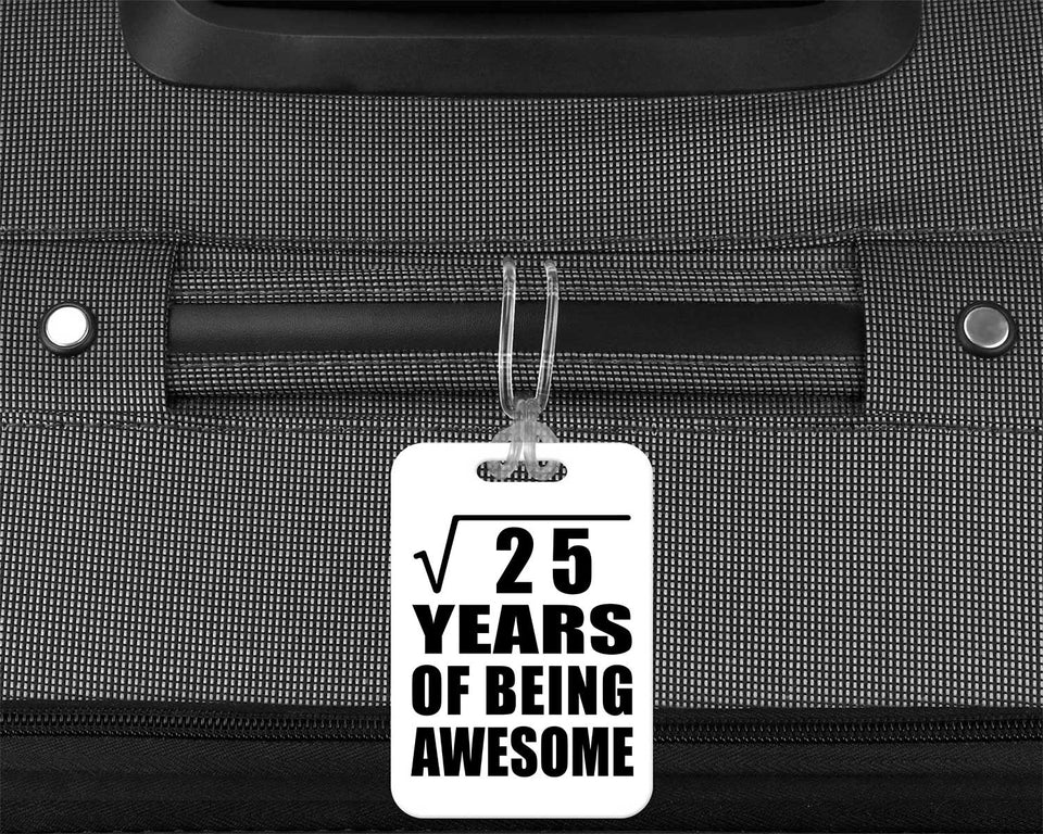 5th Birthday Square Root of 25 Years of Being Awesome - Luggage Bag Tag