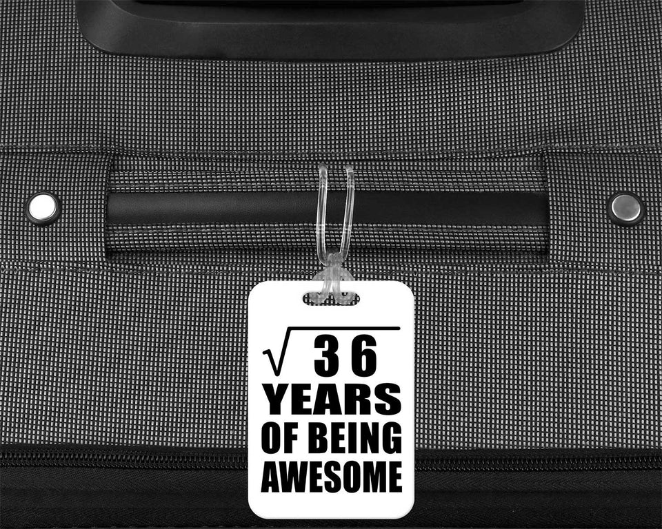 6th Birthday Square Root of 36 Years of Being Awesome - Luggage Bag Tag