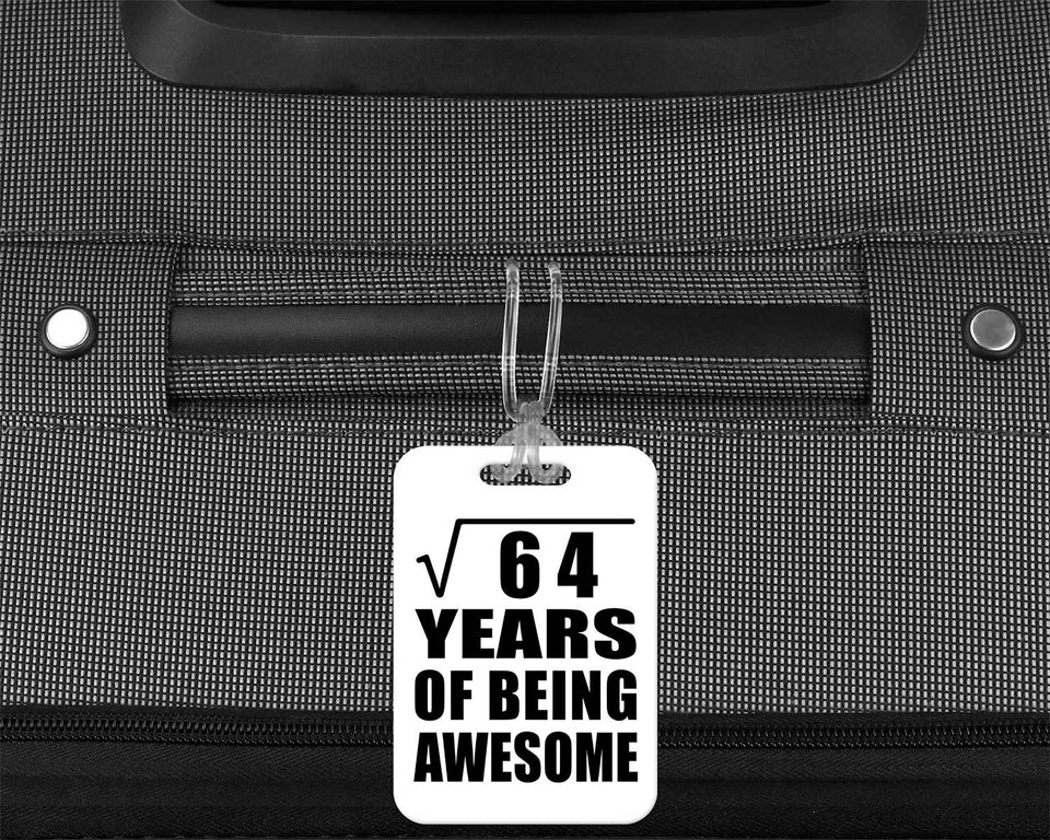 8th Birthday Square Root of 64 Years of Being Awesome - Luggage Bag Tag