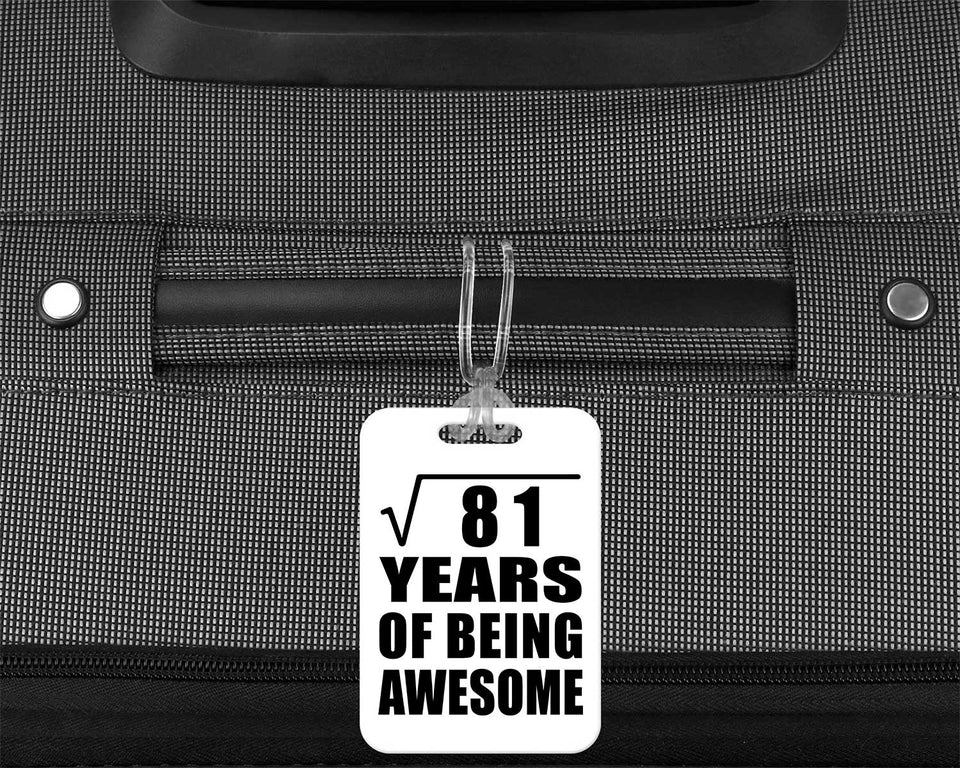9th Birthday Square Root of 81 Years of Being Awesome - Luggage Bag Tag