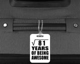 9th Birthday Square Root of 81 Years of Being Awesome - Luggage Bag Tag