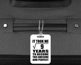 3rd Birthday Took Square Root of 9 Years To Awesome - Luggage Bag Tag