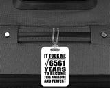 81st Birthday Took Square Root of 6561 Years To Awesome - Luggage Bag Tag