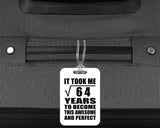 8th Birthday Took Square Root of 64 Years To Awesome - Luggage Bag Tag