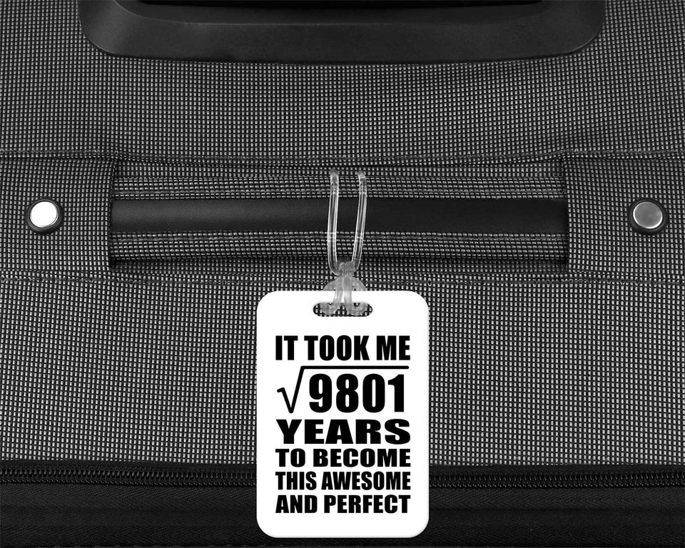 99th Birthday Took Square Root of 9801 Years To Awesome - Luggage Bag Tag