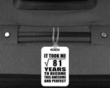 9th Birthday Took Square Root of 81 Years To Awesome - Luggage Bag Tag