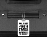 104th Birthday Square Root of 10816 Years of Childhood - Luggage Bag Tag