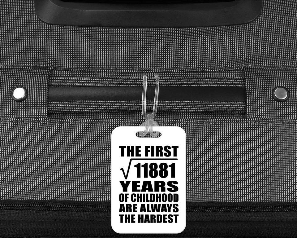 109th Birthday Square Root of 11881 Years of Childhood - Luggage Bag Tag