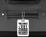 19th Birthday Square Root of 361 Years of Childhood - Luggage Bag Tag
