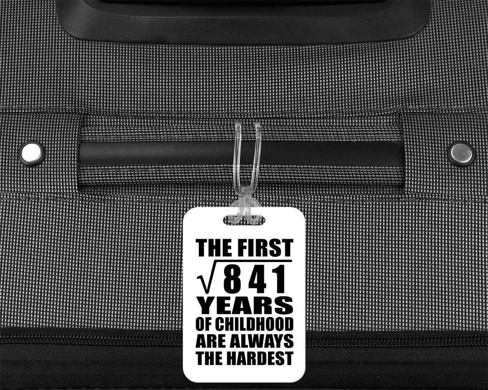 29th Birthday Square Root of 841 Years of Childhood - Luggage Bag Tag