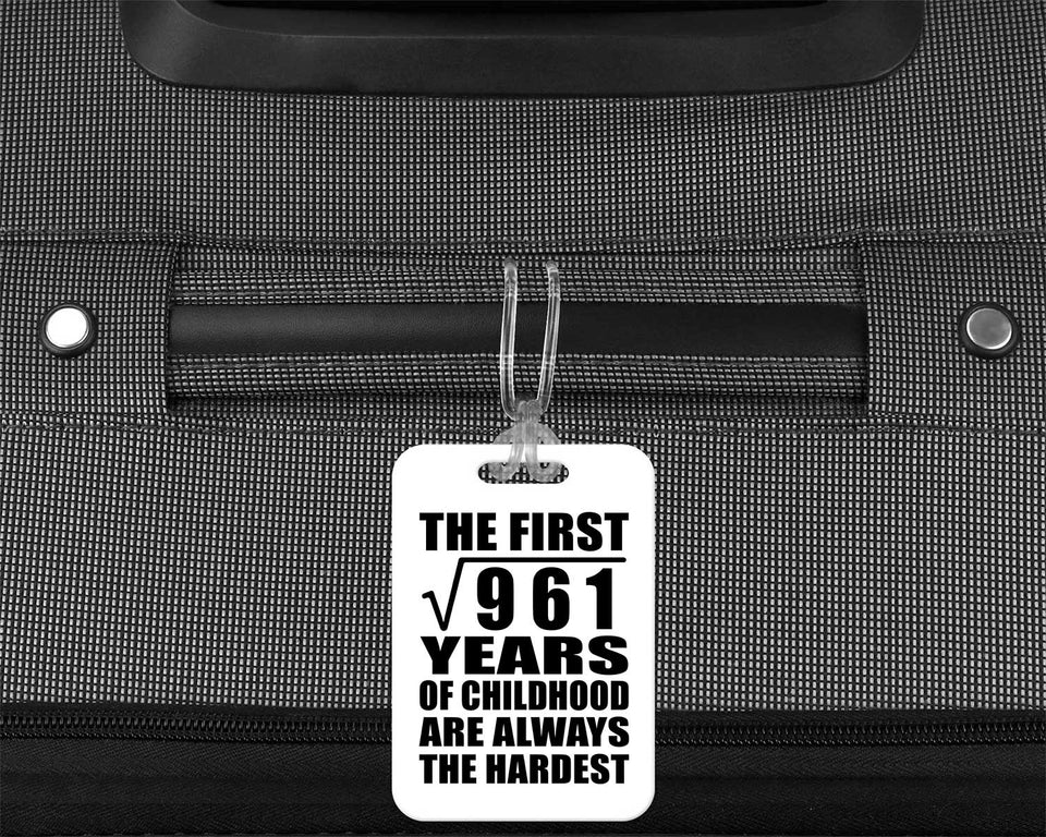 31st Birthday Square Root of 961 Years of Childhood - Luggage Bag Tag