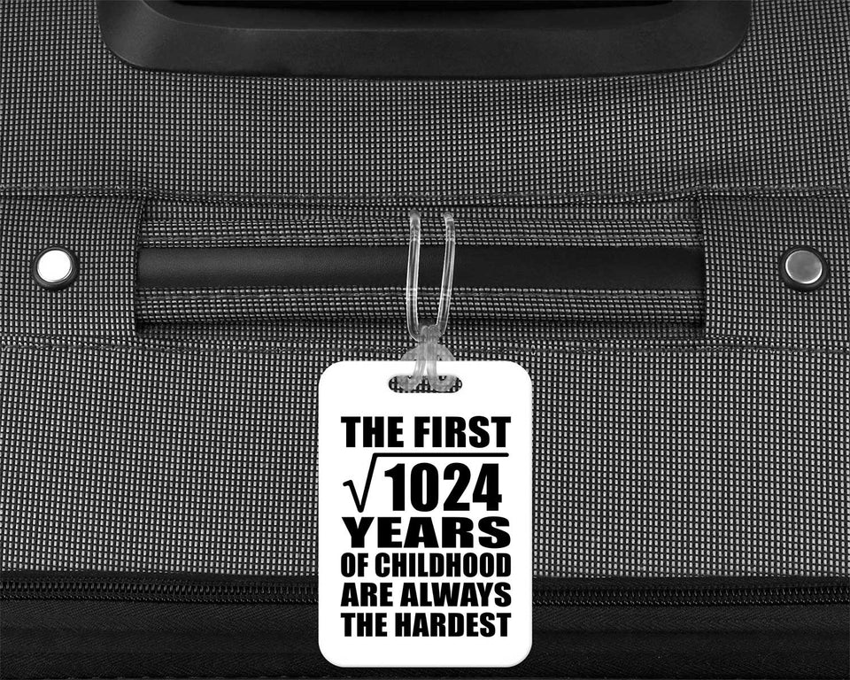 32nd Birthday Square Root of 1024 Years of Childhood - Luggage Bag Tag
