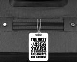 66th Birthday Square Root of 4356 Years of Childhood - Luggage Bag Tag