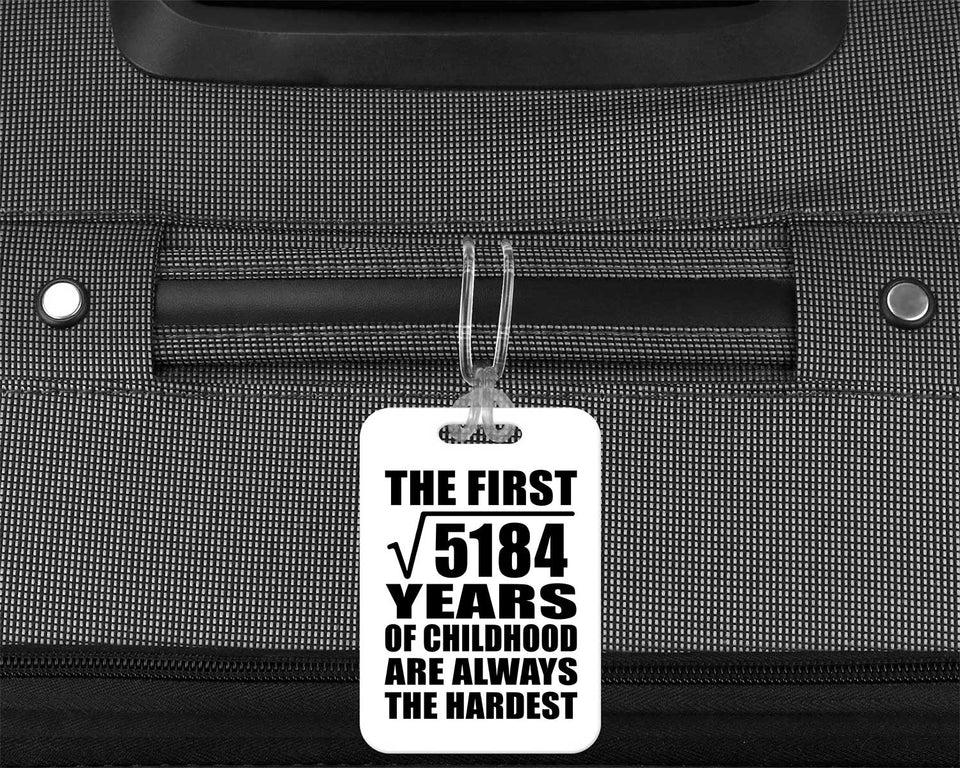 72nd Birthday Square Root of 5184 Years of Childhood - Luggage Bag Tag