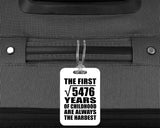 74th Birthday Square Root of 5476 Years of Childhood - Luggage Bag Tag