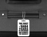 92nd Birthday Square Root of 8464 Years of Childhood - Luggage Bag Tag