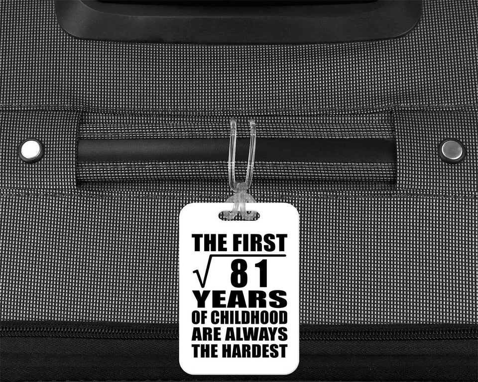 9th Birthday Square Root of 81 Years of Childhood - Luggage Bag Tag