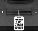 9th Birthday Square Root of 81 Years of Childhood - Luggage Bag Tag