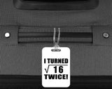 8th Birthday I Turned Square Root of 16 Twice - Luggage Bag Tag