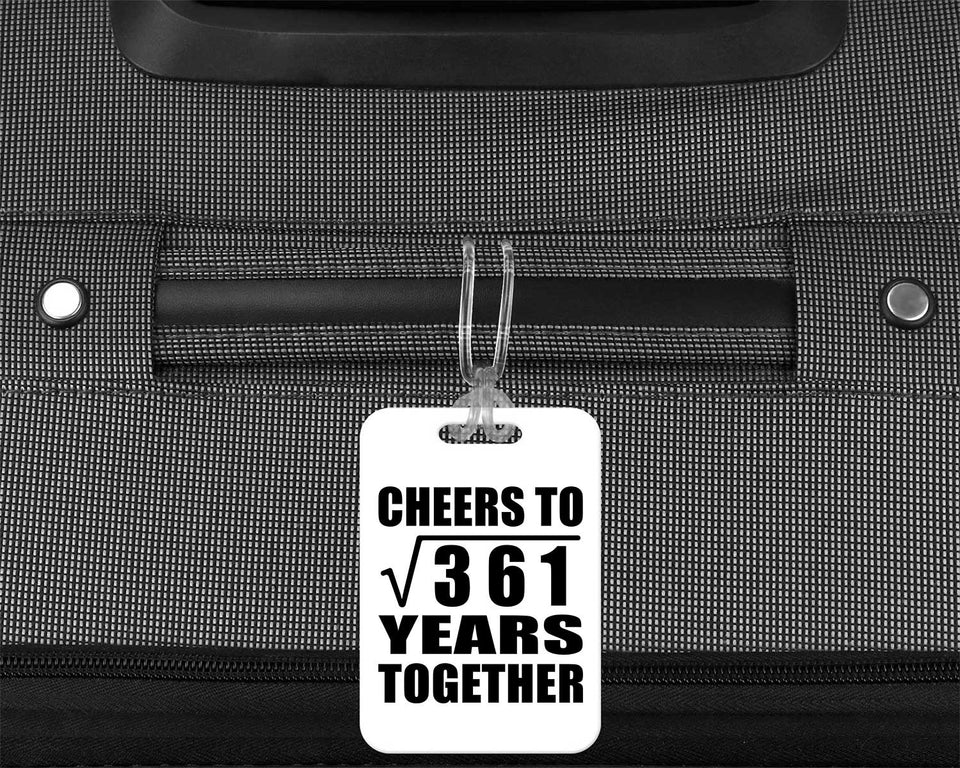 19th Anniversary Cheers To Square Root of 361 Years Together - Luggage Bag Tag