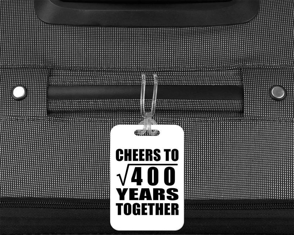 20th Anniversary Cheers To Square Root of 400 Years Together - Luggage Bag Tag
