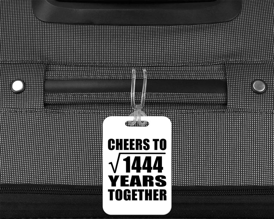 38th Anniversary Cheers To Square Root of 1444 Years Together - Luggage Bag Tag