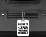 57th Anniversary Cheers To Square Root of 3249 Years Together - Luggage Bag Tag