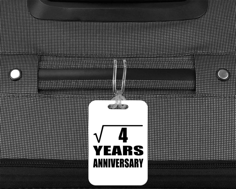 2nd Anniversary Square Root of 4 Years Anniversary - Luggage Bag Tag