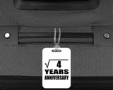 2nd Anniversary Square Root of 4 Years Anniversary - Luggage Bag Tag