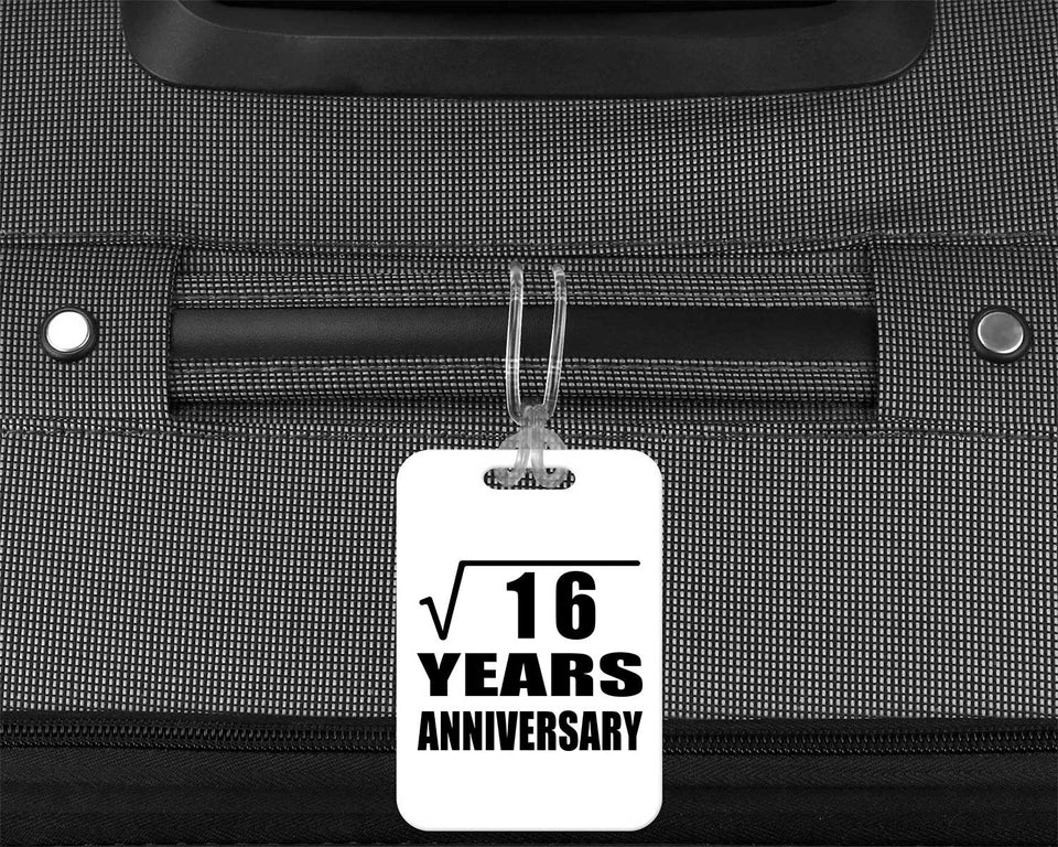 4th Anniversary Square Root of 16 Years Anniversary - Luggage Bag Tag