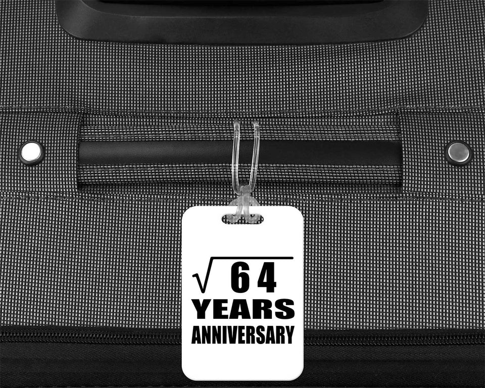 8th Anniversary Square Root of 64 Years Anniversary - Luggage Bag Tag