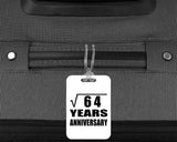 8th Anniversary Square Root of 64 Years Anniversary - Luggage Bag Tag